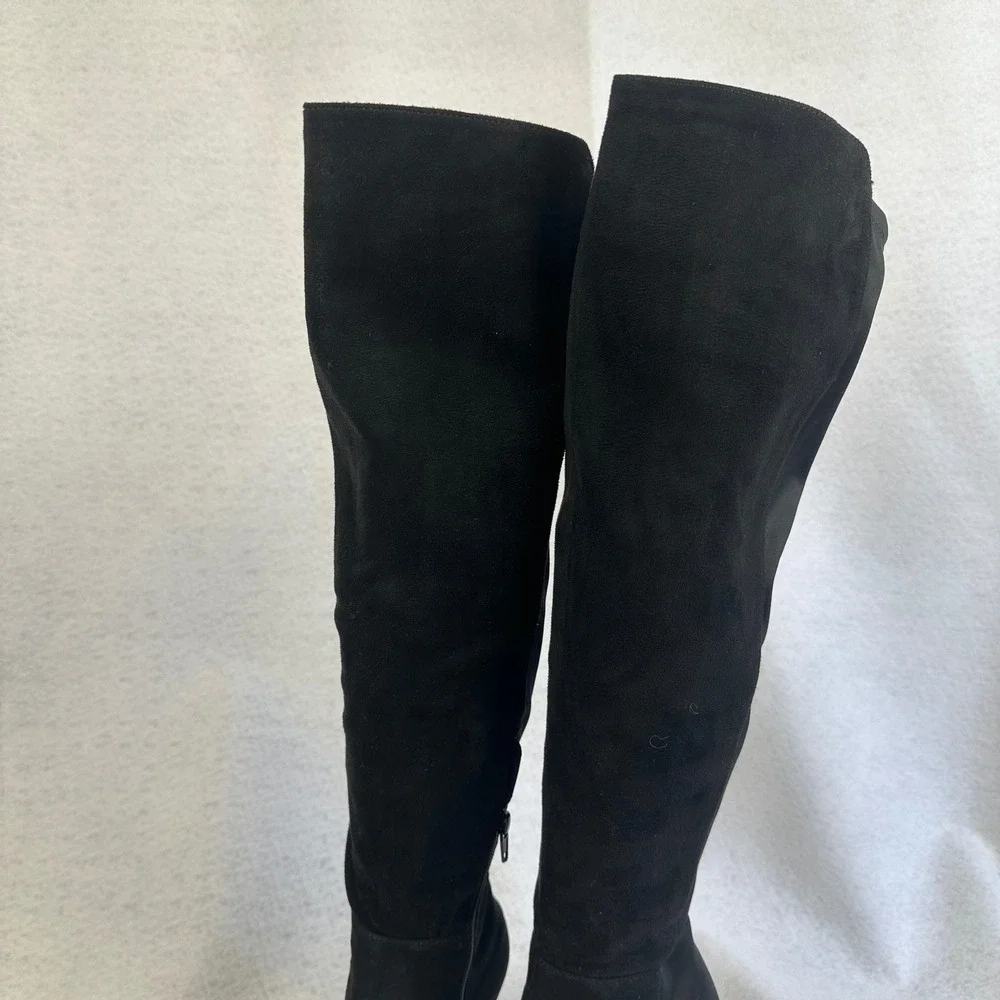 Zigisoho Black Suede Over The Knee Wedge Boots‎ Womens 6 Streetwear